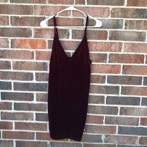 American Apparel burgundy velvet mini dress